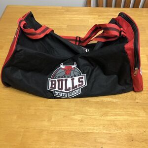 Chicago Bulls Youth Academy Duffle Bag Tote23"x10"x9" Gym Travel Bag Black Red C